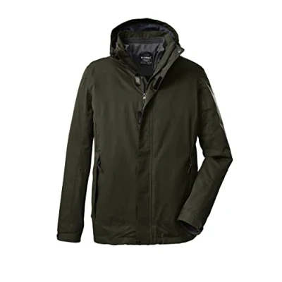 Afbeelding van killtec heren 3 in 1 functioneel jack/outdoor jack met afritsbare capuchon en inritsbaar fleecejack KOW 167 MN JCKT, dark olive, XXL, 37925 000