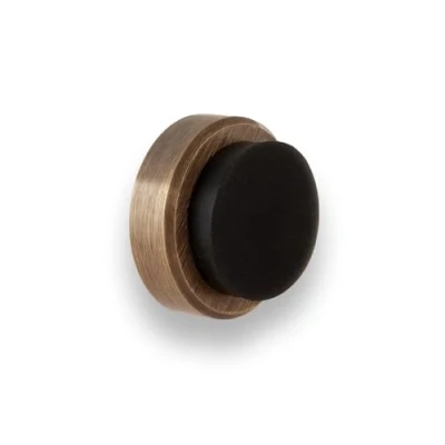 Afbeelding van EVI Herrajes I 205/24 CU Deurstopper, zelfklevend, wandmontage/greep, 24 x 14 mm, discrete afmetingen, messing leer, inclusief schroef + pluggen