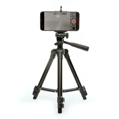 Afbeelding van Kikkerland Tripod statief voor smartphone Universele telefoonhouder Inclusief ingebouwd waterpas