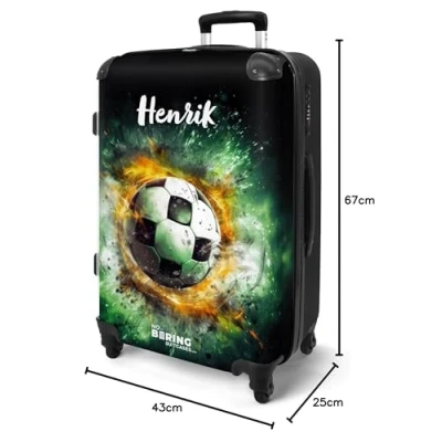Afbeelding van NoBoringSuitcases.com® Koffer kinderen jongens voetbal Kinderkoffer jongen Reiskoffer lichtgewicht met 4 wielen Grote trolley XL 20 kg bagage