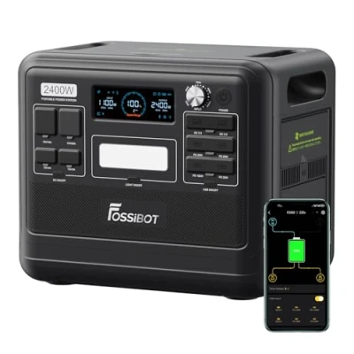 Afbeelding van FOSSiBOT F2400 Powerstation 2400 W, 2048 Wh LiFePO4 draagbare zonne generator, 3 x 230 V AC stopcontact (4800 W piek), mobiele stroomvoorziening voor camper, doe het zelvers als
