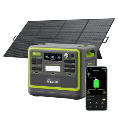 Afbeelding van FOSSiBOT F2400 Draagbaar powerstation met 2048 Wh LifePO4, 3 x AC uitgangen 2400 W (4800 piek) zonne generator, 230 V AC/DC/USB C/QC3.0, mobiele stroomgenerator voor outdoor, camping en onderweg