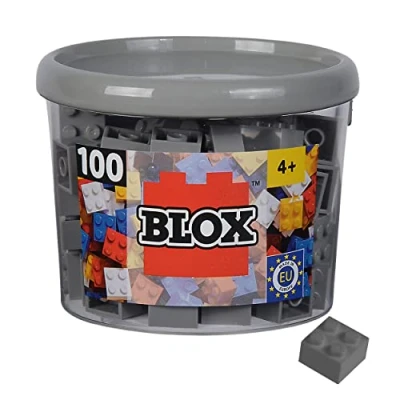 Afbeelding van Simba 104114534 Blox, 100 grijze bouwstenen voor kinderen vanaf 3 jaar, 4 stenen, in doos, hoge kwaliteit, volledig compatibel met vele andere fabrikanten, grijs