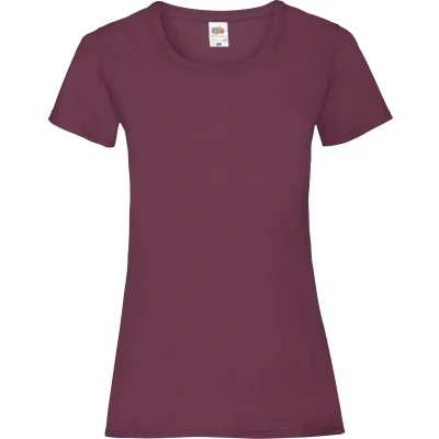 Afbeelding van Fruit Of The Loom Dames / Vrouwen Damens Fit Valueweight T shirt met korte mouwen (Bordeaux)