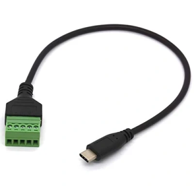 Afbeelding van OpenII Naadloze USB C kabel, type stekker naar 5 polige schroefterminal, vaste schroef verlengkabel