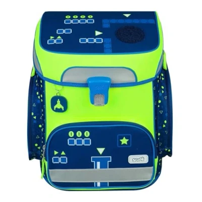 Afbeelding van Scooli Schooltas EasyFit Schulranzen Set 5 delig Glow Edition Level Up Neongeel