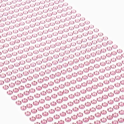 Afbeelding van Movoja Rosane strass steentjes, 880 stuks, 4 mm, zelfklevend voor decoratie en knutselen, sierstenen om op te plakken, steentjes decoratieve stenen, knutselstenen, roze