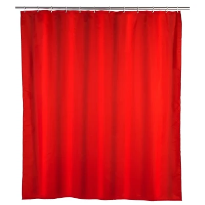 Afbeelding van Wenko anti schimmel douchegordijn 180x200cm polyester uni rood inclusief ringen