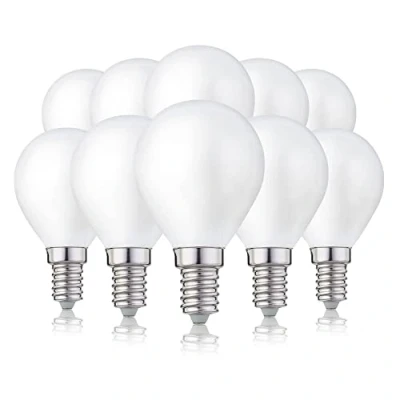 Afbeelding van hellum LED gloeilamp E14, 5, 2,5 W, warm wit, druppelvorm met 250 lumen filament, E14 vintage ledlamp, vervangt 25 watt gloeilamp, G45 2700 Kelvin wit mat, 208207