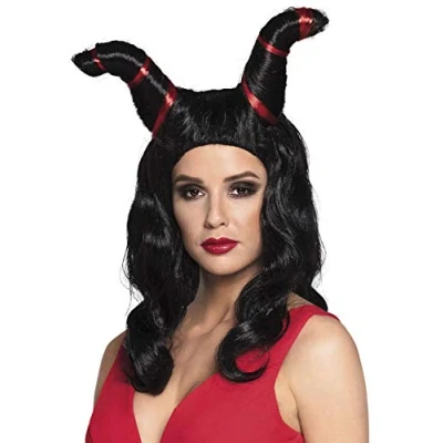 Afbeelding van Boland Pruik Demon fury Zwart Golvend Lang Vrouwen Duivel Halloween en Horror