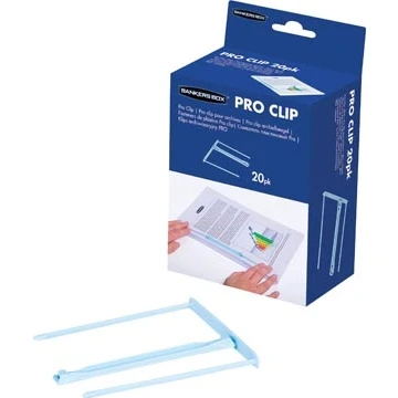 Afbeelding van Bankers Box archiefbinder Pro clip, doos van 20 stuks, licht blauw archiefbinders