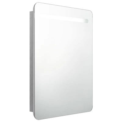 Afbeelding van vidaXL Badkamerkast met spiegel en LED 60x11x80 cm betongrijs