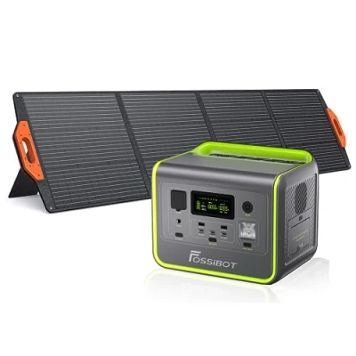 Afbeelding van FOSSiBOT Draagbaar powerstation, met zonnepaneel 200 watt, 512Wh generator op zonne energie LifePO4, 800 W (piekstroom 1600 W) AC uitgangen/sinusgolven 230 V, 1,5 uur snel opladen, PD 100 W,