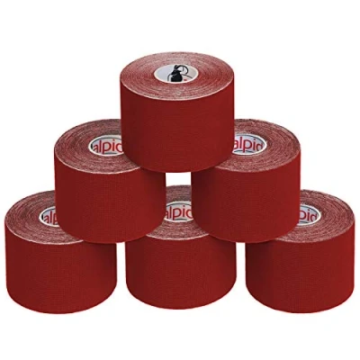 Afbeelding van ALPIDEX Kinesiologie Tape 1/3/ 6/12 rollen Veel kleuren 5 m x cm Toepassingsfolder Elastisch Waterdicht Huidvriendelijk Fysio Spier Set, Kleur:rood, Aantal stuks:6
