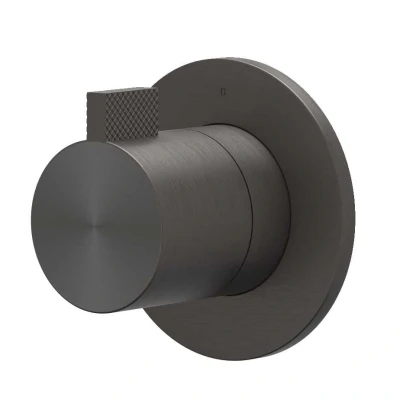 Afbeelding van IVY Tribe afbouwdeel flow through stopkraan symmetry RVS 316 Geborsteld carbon Black PVD Tijdloze uitstraling