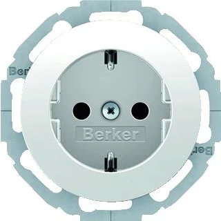 Afbeelding van Berker wand contactdoos 2p randaarde steekklem wit r clas 47452089