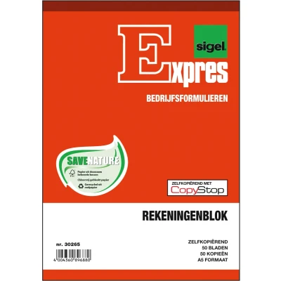 Afbeelding van Sigel Expres Rekeningblokken, Ft A5, Nederlands, Dupli (50 X 2 Vel) Bedrijfsformulieren