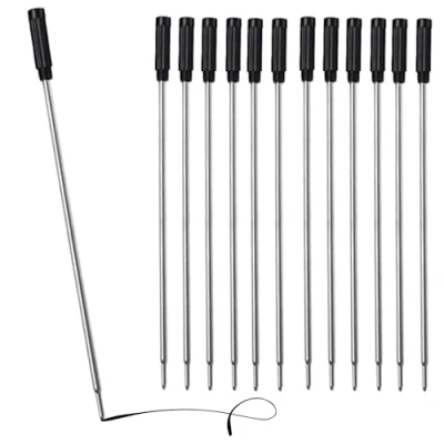Afbeelding van 10 x zwarte inkt pen vullingen voor kruisbalpennen, 11,6 cm balpen compatibel met Cross 8513 balpennen, medium formaat tip (10)