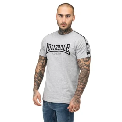 Afbeelding van Lonsdale Normale Passform Vementry Tshirt print, Heren, Maat: Small, Marl grey black white