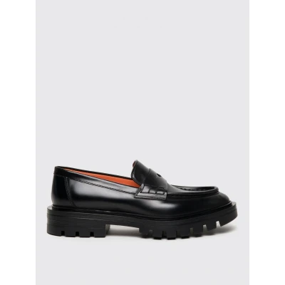 Afbeelding van Leather Penny Loafers Chunky Sole Wo Black