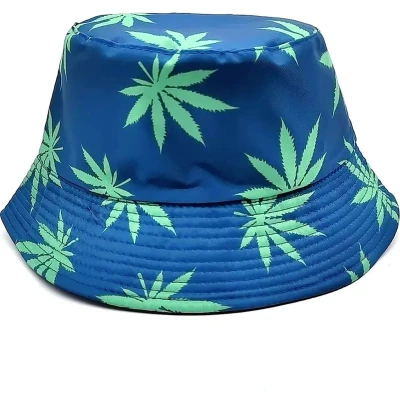 Afbeelding van Fisherman&#039;s hat Vissershoedje Bucket Zonnehoed Festival hoed Wiet Blauw/Groen