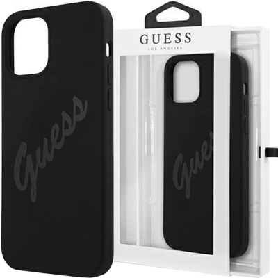 Afbeelding van Guess GUHCP12SLSVSBK iPhone 12 mini 5.4 zwart/zwart hardcase Script Vintage