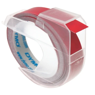 Afbeelding van Labeltape Dymo rol 9mmx3M glossy vinyl prof rood 520102 per 10