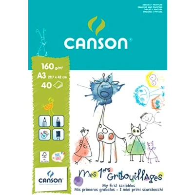 Afbeelding van CANSON Blok 40 vellen Mes Premiers krabbels eenzijdig gelijmd, A3, 160 g/m²