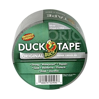 Afbeelding van Duck Tape Origineel zilver, 50 mm x 25 m verbeterde formule, zeer sterk, waterdicht gaffer en kanaalplakband, reparatietape