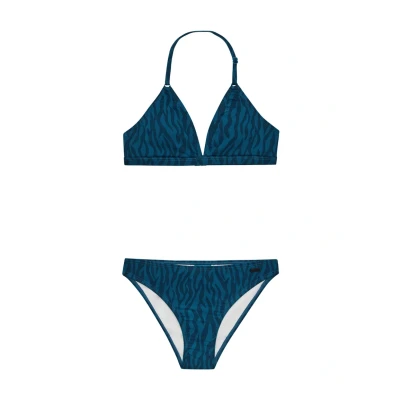 Afbeelding van Protest Prtaniston Jr Triangle bikini set Meisjes Verstelbare bandjes Uitneembare vulling Tijgerprint Surfing Blue