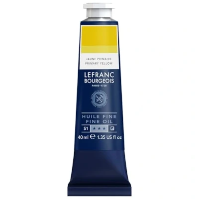 Afbeelding van Lefranc Bourgeois 301756 Fijne olieverf van uitstekende kwaliteit, lichtecht met een gelijkmatige consistentie, tube 40 ml, ideaal voor spieraammen, canvas, schilderbord Primair geel