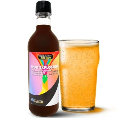 Afbeelding van Zero suiker, appel en druivenvruchtbommenconcentraat, 500 ml geeft 12,5 liter, zonder voor bruiswatertoestellen, caloriearm, conserveringsmiddelen, kunstmatige kleurstoffen