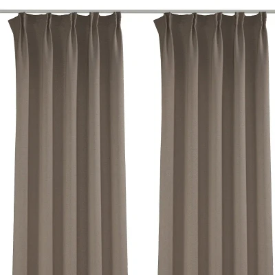 Afbeelding van Isolerende &amp; Verduisterende Gordijnen Met Linnen Look 150 Of 300 CM Haken Ringen Taupe