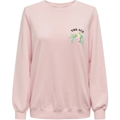 Afbeelding van ONLY sweater ONLJULIA met backprint lichtroze