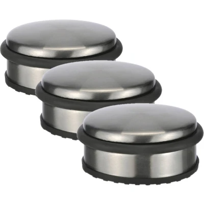 Afbeelding van 3x stuks Deurstoppers rond metaal 10 x 4 cm
