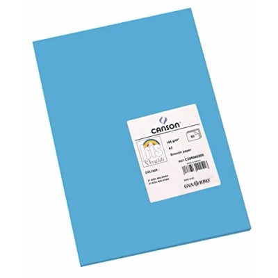 Afbeelding van Canson 200040200 Iris Vivaldi glad, gekleurd papier, A3, primair blauw 21