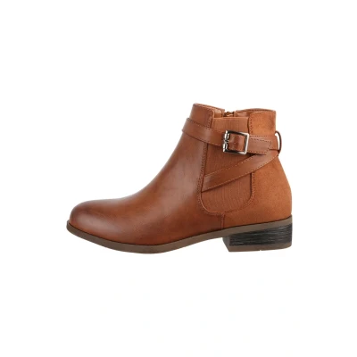 Afbeelding van Elara Dames Enkellaarsjes Chelsea Enkellaarzen Chunkyrayan C298 Camel 41