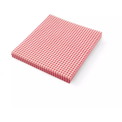 Afbeelding van Hendi Vetbestendig Papier 25x35cm 500 Stuks Rood/Wit Ruit Horecagebruik