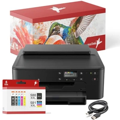 Afbeelding van realink Bundle PIXMA TS705a printer (zonder kopieer en scanfunctie) met 20 delige set inktcartridges