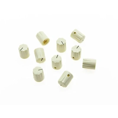 Afbeelding van KAISH 10 stks gitaar geschulpte rand versterker knop cilinder effect pedaal knoppen Aged White