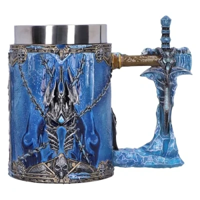 Afbeelding van Nemesis Now World of Warcraft The Lich King Tankard, hars, blauw, officiële biermok, verwijderbaar roestvrijstalen inzetstuk, gegoten in de fijnste vakkundig handgeschilderd
