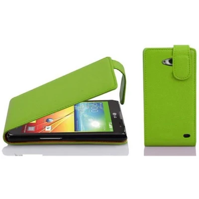 Afbeelding van Cadorabo Hoesje geschikt voor LG L70 (1. SIM) in APPEL GROEN Beschermhoes flip design Case Cover van getextureerd imitatieleer