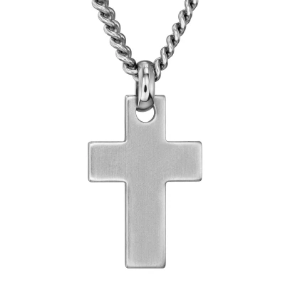 Afbeelding van Traveller Kruis Ketting Heren Edelstaal Zilverkleurig Made in Germany Duurzaam 50 cm 171007