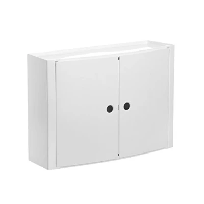 Afbeelding van TATAY Horizontale kunststof kast, witte kleur, 2 deuren zonder knoppen en uitneembare binnenplank.
