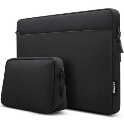 Afbeelding van TECOOL 15,6 inch laptophoes Sleeve Case voor 15 15.6&#039;&#039; HP Lenovo Dell Acer ASUS Chromebook Notebook, 16&#039;&#039; MacBook Pro M3 M2 M1, Thinkbook 16, Vivobook Zwart