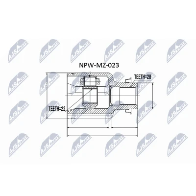 Afbeelding van Homokineet reparatie set, aandrijfas NTY NPW MZ 023