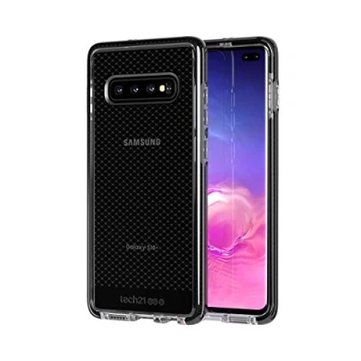 Afbeelding van Tech21 Beschermende Samsung Galaxy S10+ Case Dunne Patroon Achterkant met FlexShock Evo Check Smokey Black