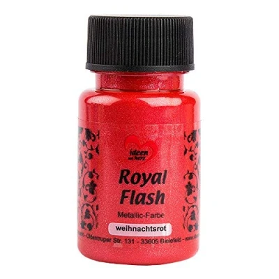 Afbeelding van Royal Flash, acrylverf, metallic, met fijnste glitterdeeltjes, 50 ml (kerstrood)