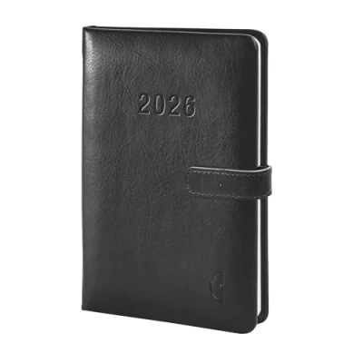 Afbeelding van Chronoplan 50826 agenda 2026, A6 (95 x 145 mm), hardcover van hoogwaardig imitatieleer, weekplanner, 1 week op 2 pagina&#039;s, incl. magneetsluiting, pennenhouder, zwart