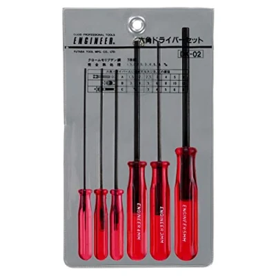 Afbeelding van hex driver set (kleine maten) 1.5mm 2mm 2.5mm 3mm 4mm 5mm allen engineer dk 02 (Japan), Rood